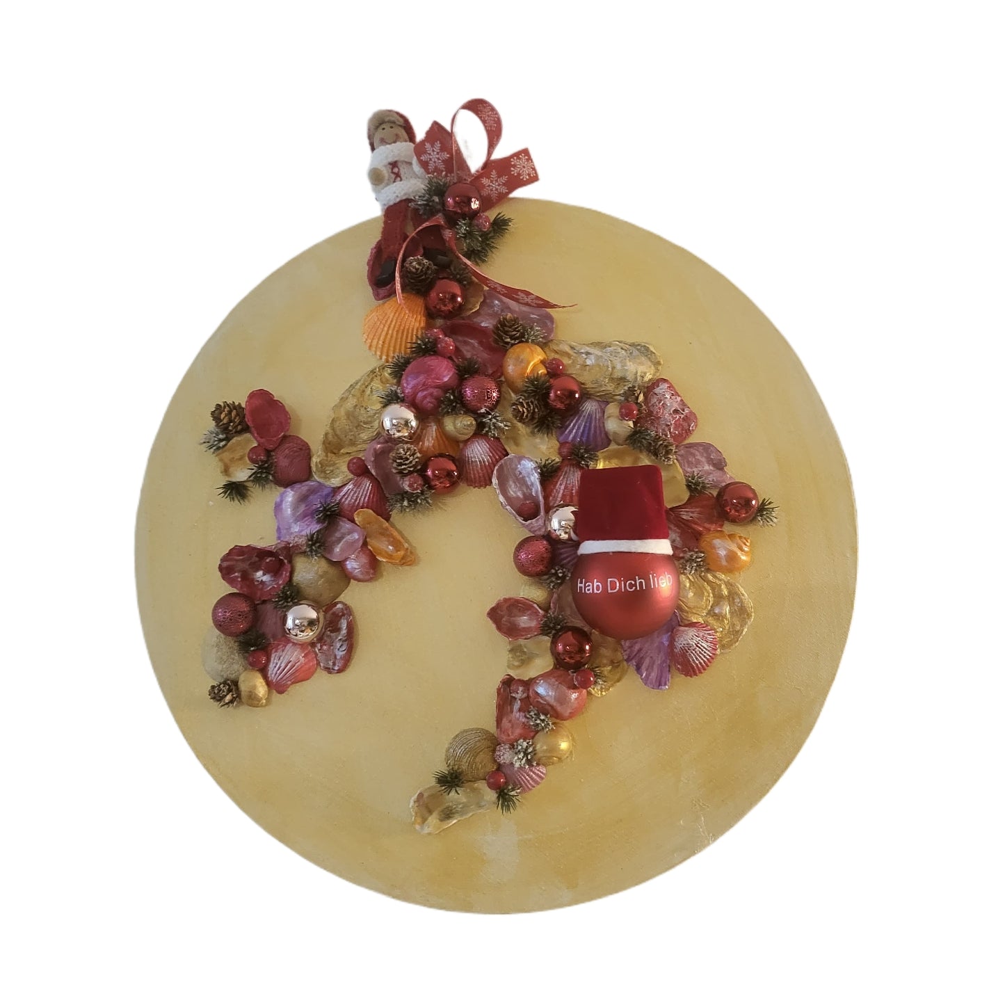 Festlicher Zauber - Weihnachtliches Bild mit roten Kugeln und Tannen