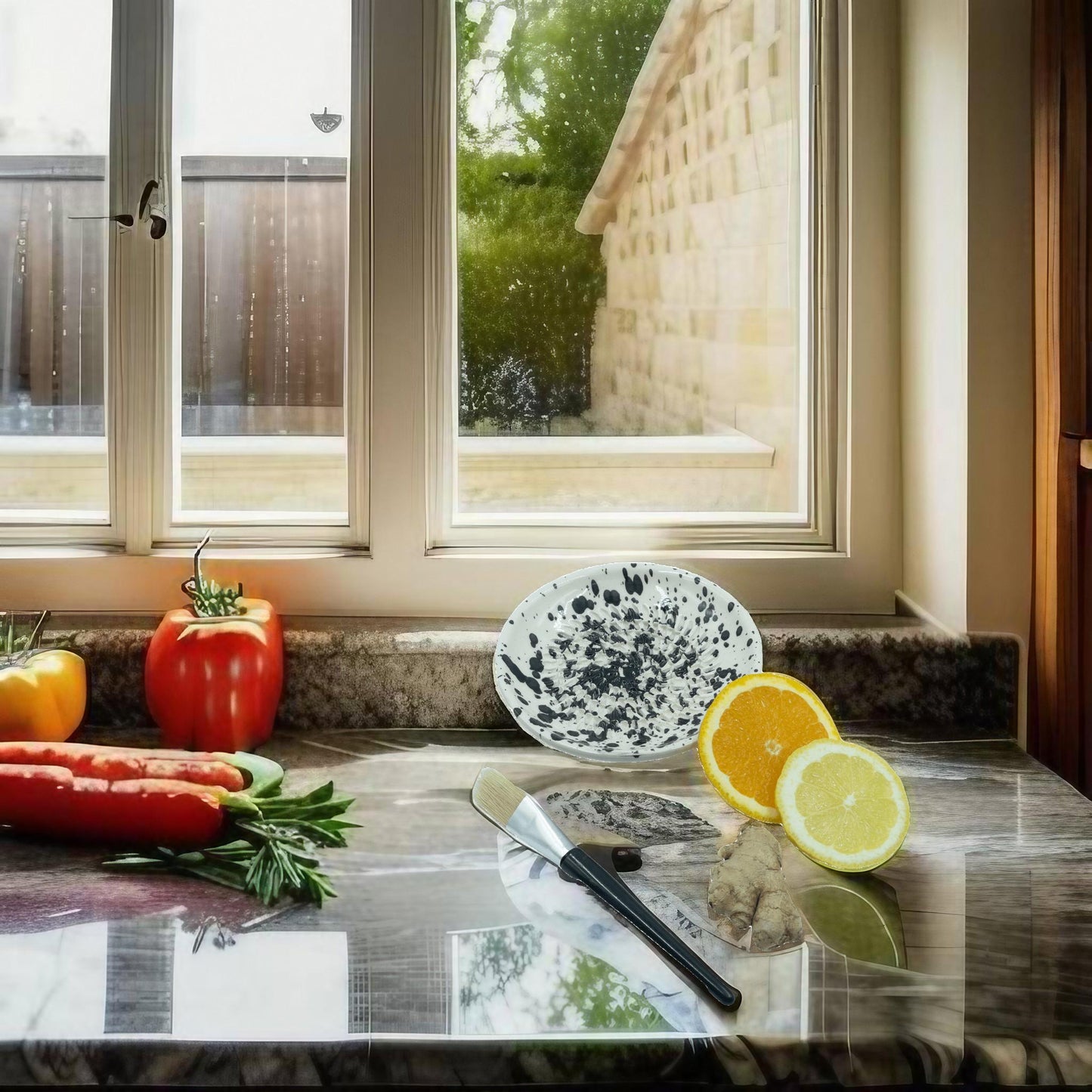 Keramik Reibeteller Punto negro