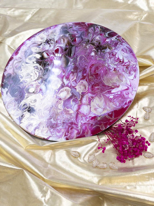 Bild rund in Weinrot