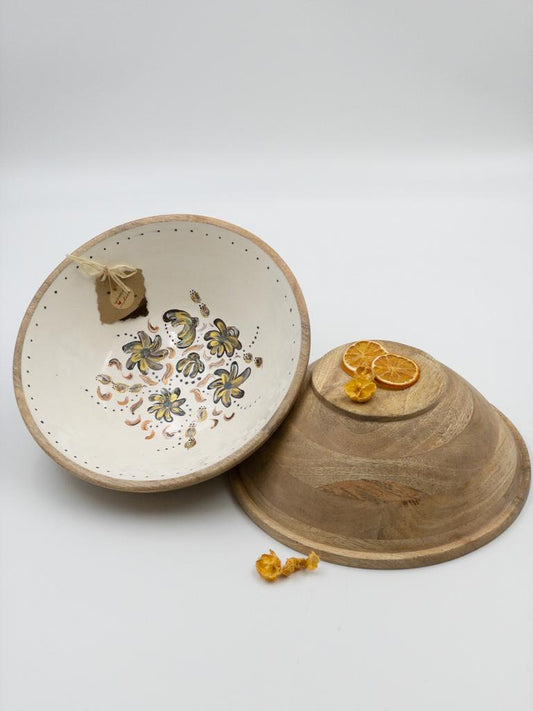 Holz Schüssel Gänseblümchen